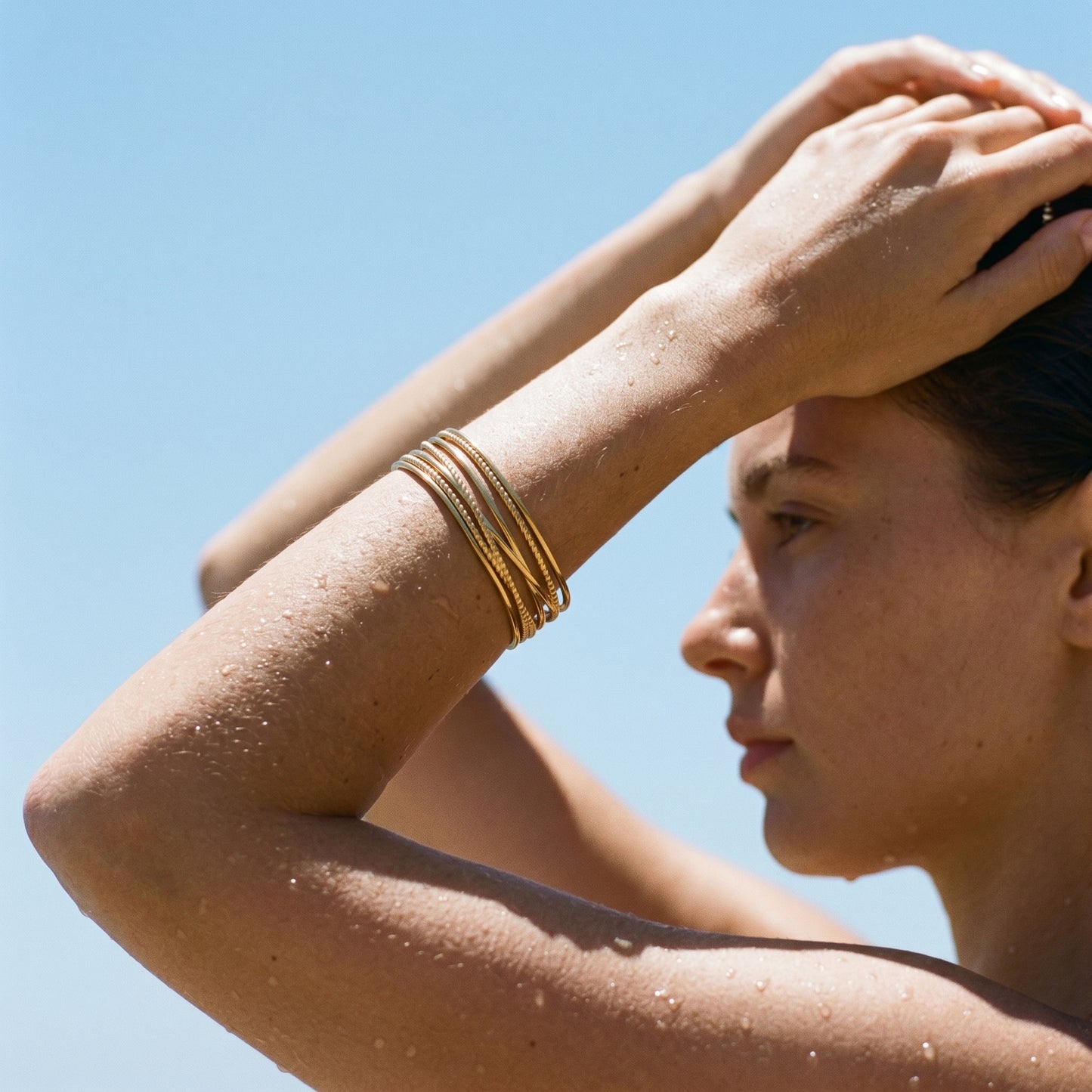 Stacked Layered Cuff Bracelet, Minimalist Statement Jewelry for Daily Wear