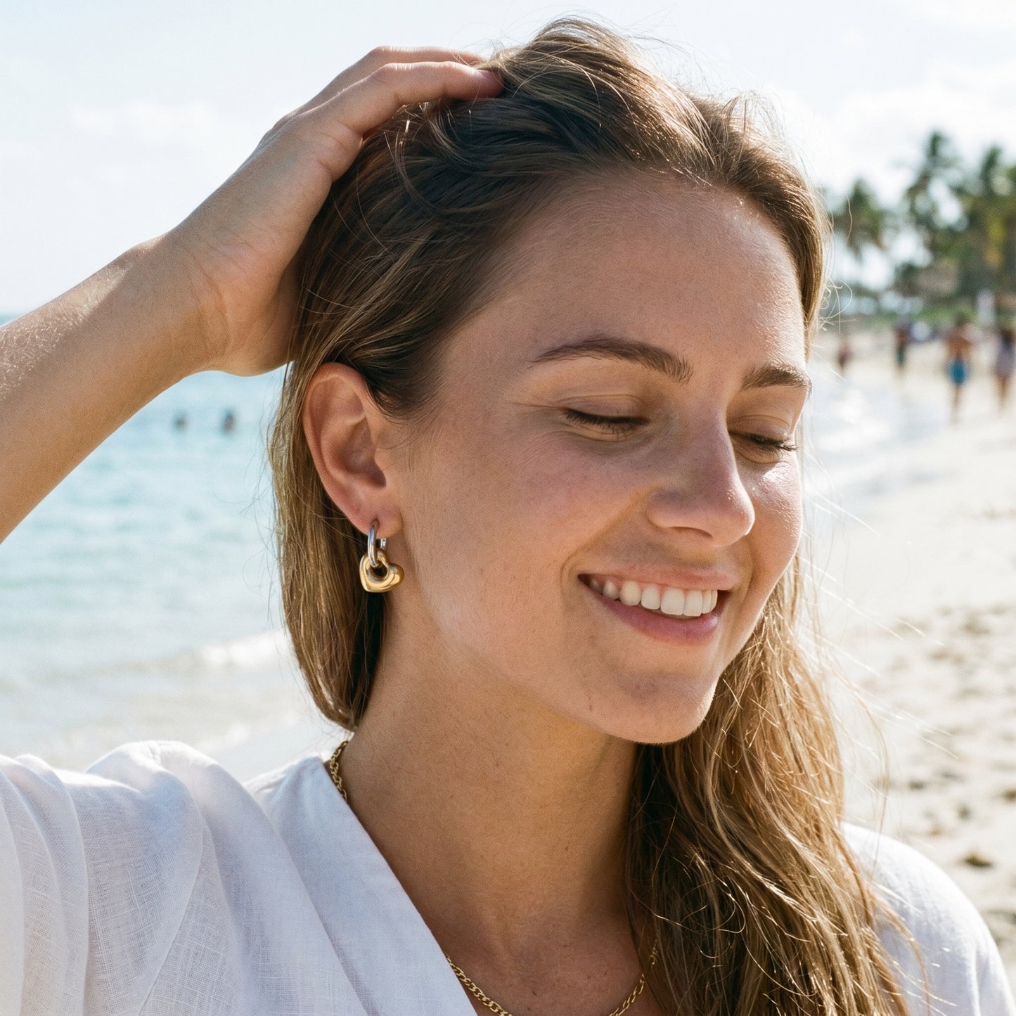 Chunky Heart Hoop Earrings – Contemporary Gold and Silver Earrings for Everyday Statement Styling