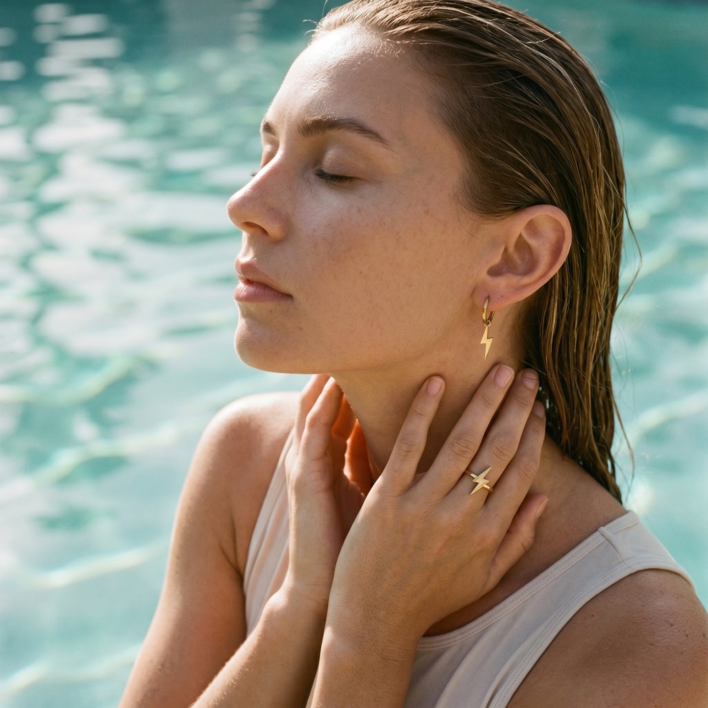 Lightning Bolt Hoop Earrings – Minimal Gold Stainless Steel Hoops with Edgy Energy
