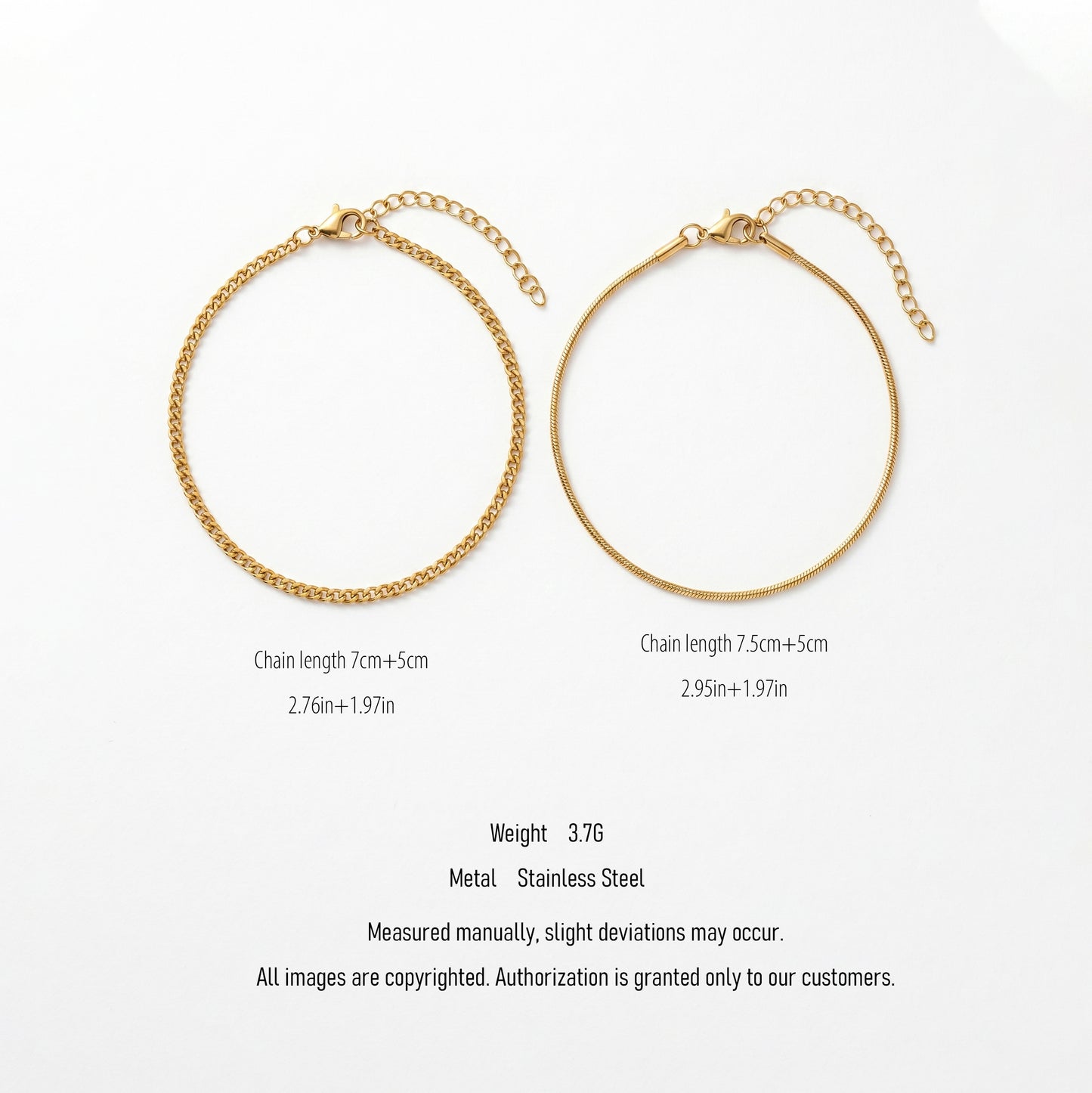 Luxury 18K Gold Layered Bracelet Set - Curb Chain & Snake Chain Tarnish-Resistant Bracelet Collection for Gifting