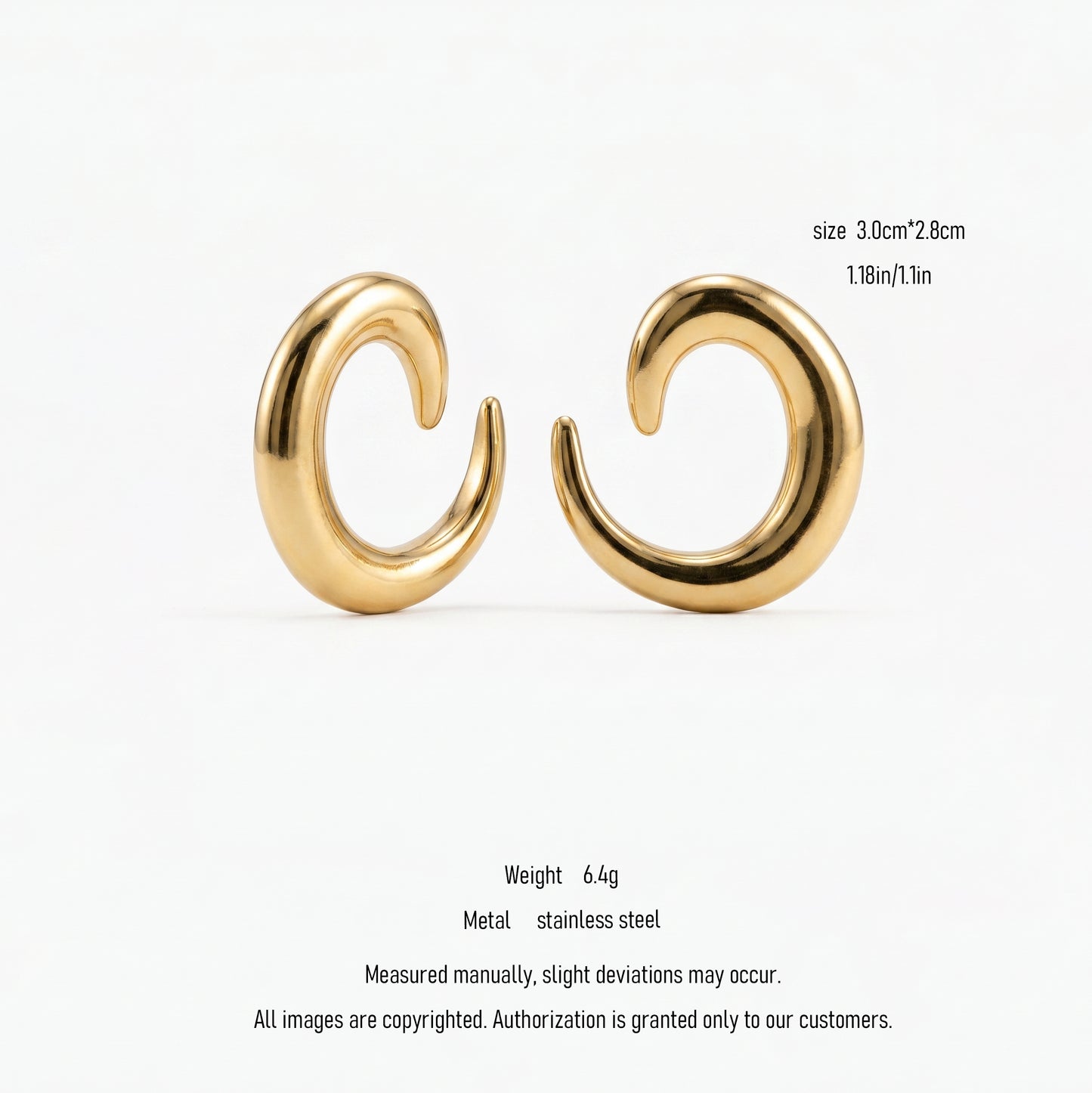 Minimalist C-Hoop Earrings - Sculptural Contemporary Design