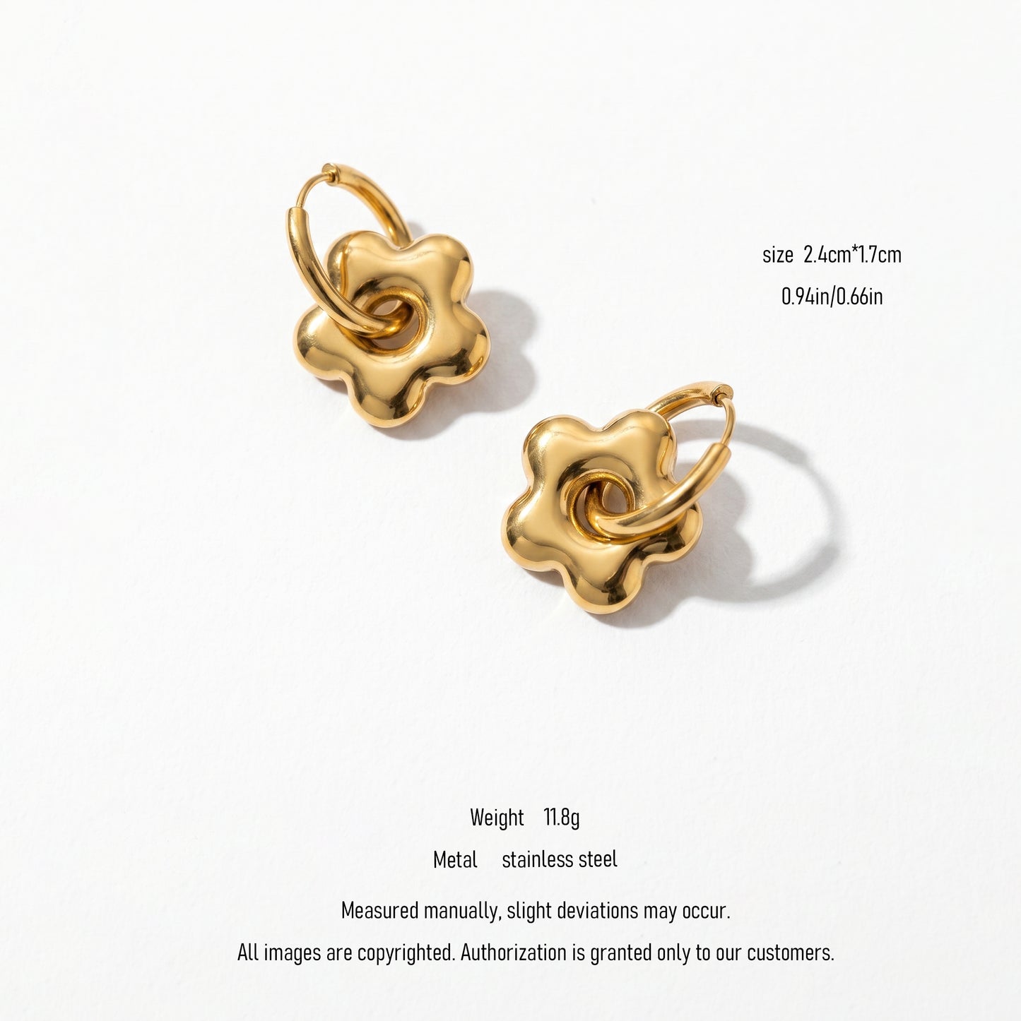Puffy Flower Huggie Earrings - Playful & Whimsical Charm