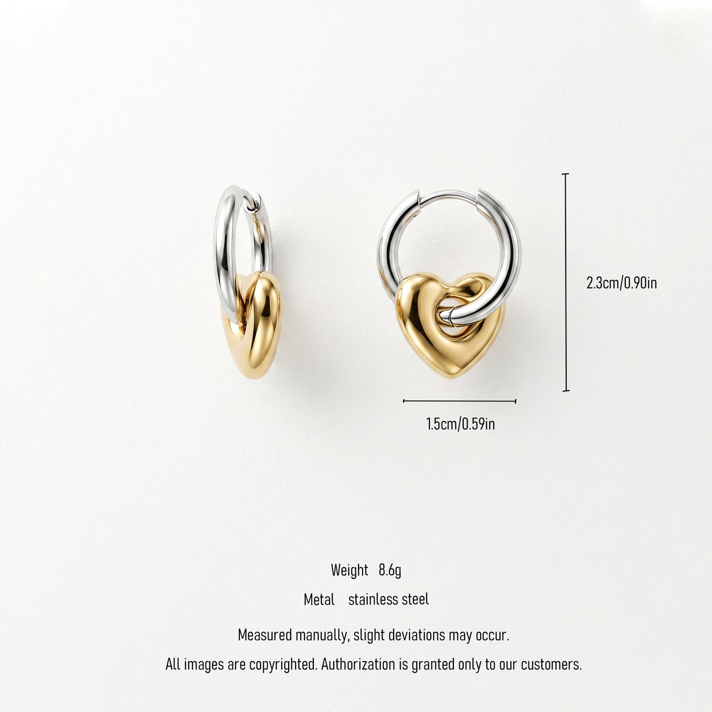 Chunky Heart Hoop Earrings – Contemporary Gold and Silver Earrings for Everyday Statement Styling
