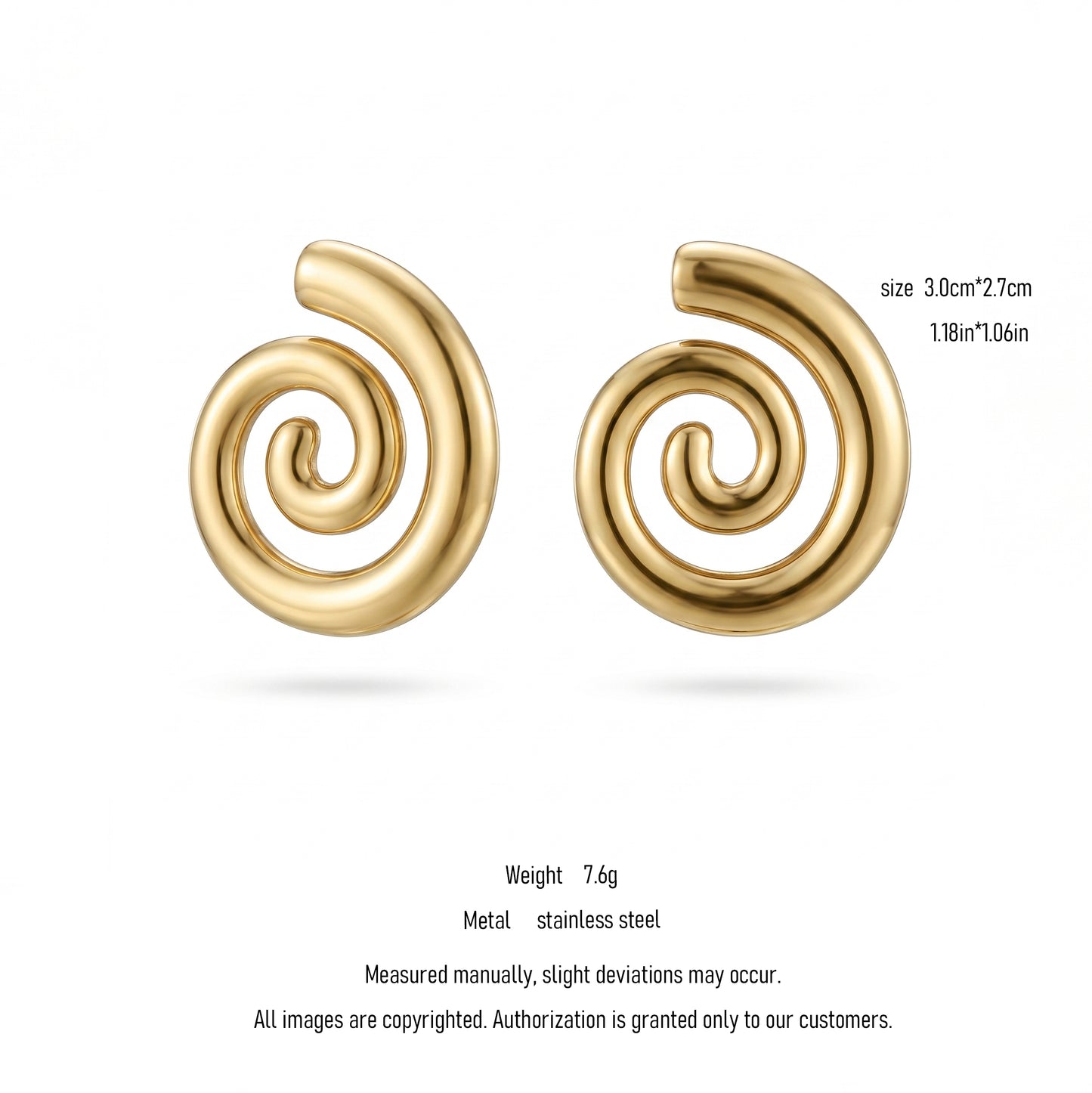 Stainless Steel Maori Koru Earrings, Hypoallergenic No Fade Tribal Studs for Women