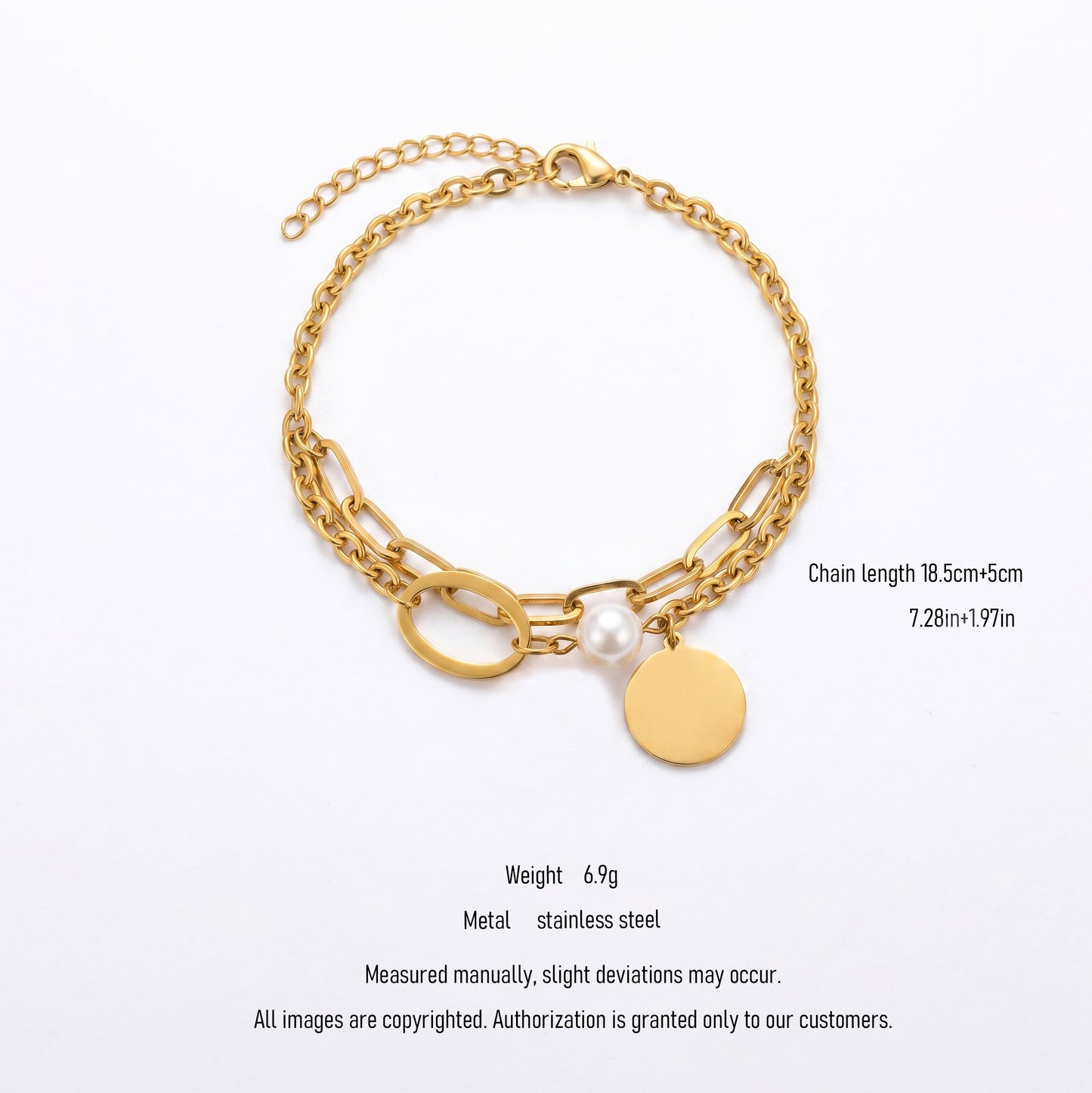 Layered Gold Chain Bracelet with Pearl Charm – Effortless Luxury for Everyday Styling