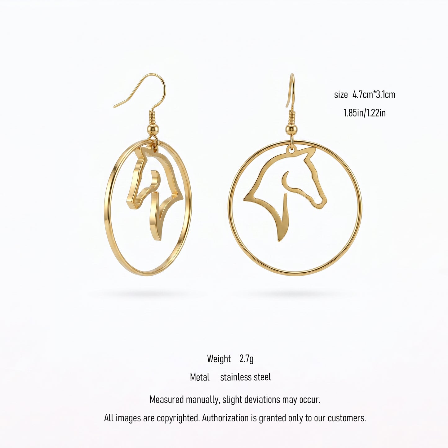 Lightweight Equestrian Hoop Earrings - Perfect Gift for Horse Lovers