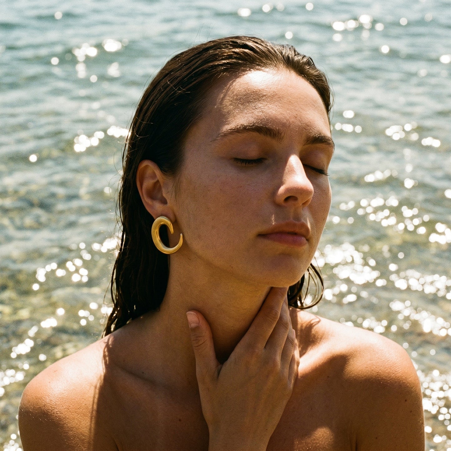 Minimalist C-Hoop Earrings - Sculptural Contemporary Design