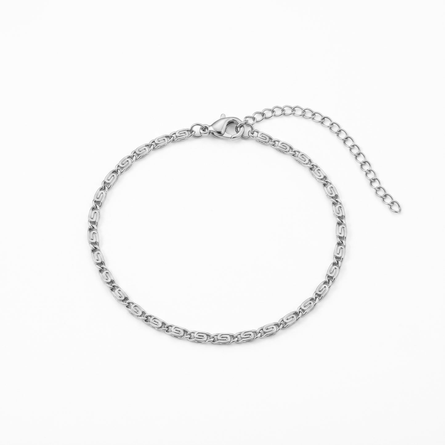 Greek Key Pattern Chain Bracelet - 18K Gold Plated Waterproof Stainless Steel