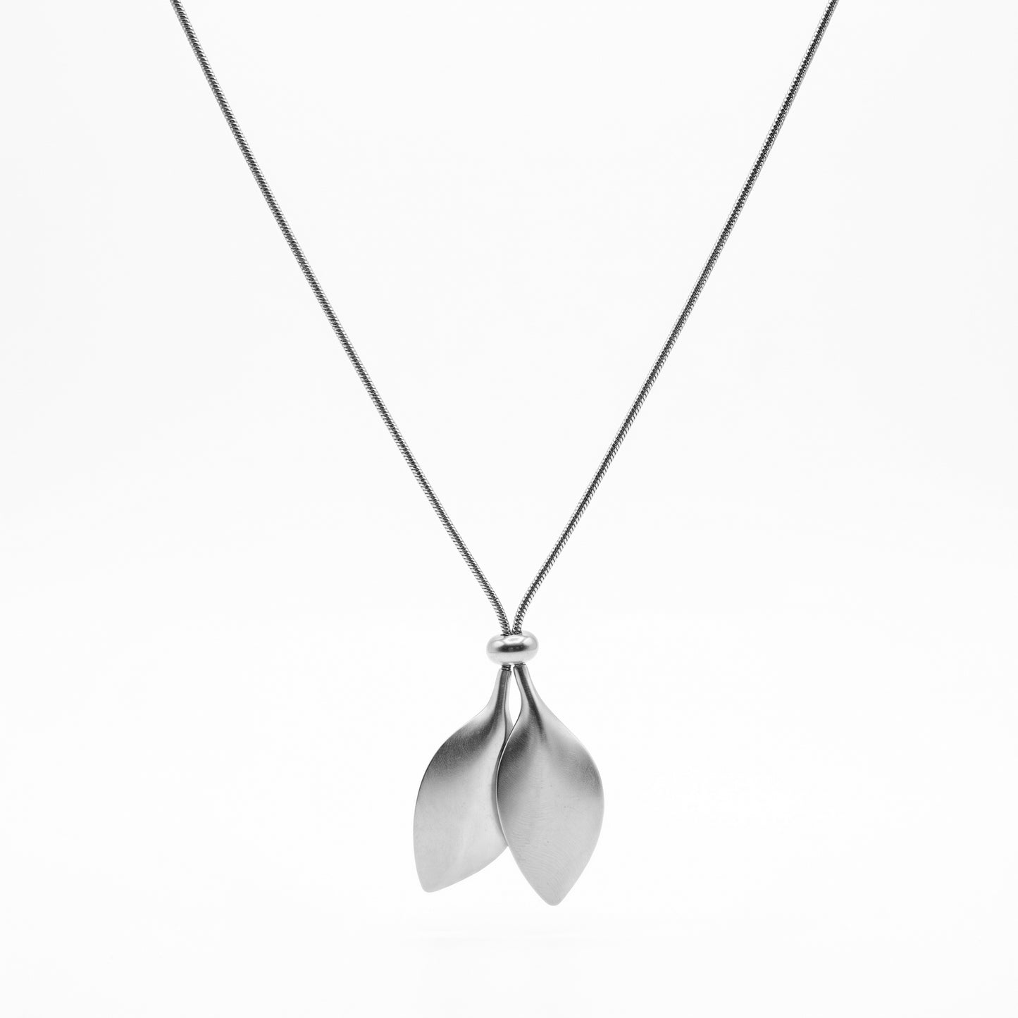 Abstract Double Leaf Pendant Necklace - Durable, Water-Resistant Statement Piece
