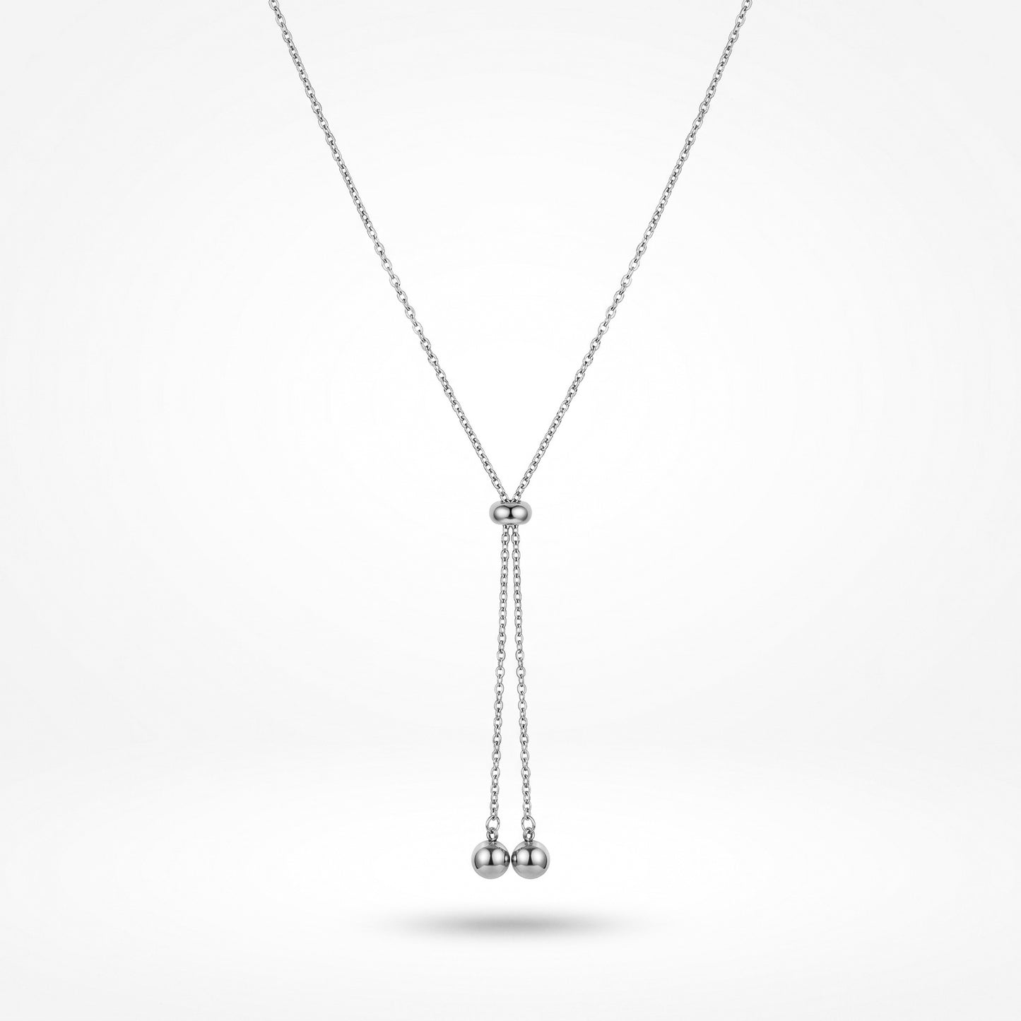 Sliding Ball Lariat Necklace - Durable, Water-Resistant Statement Piece