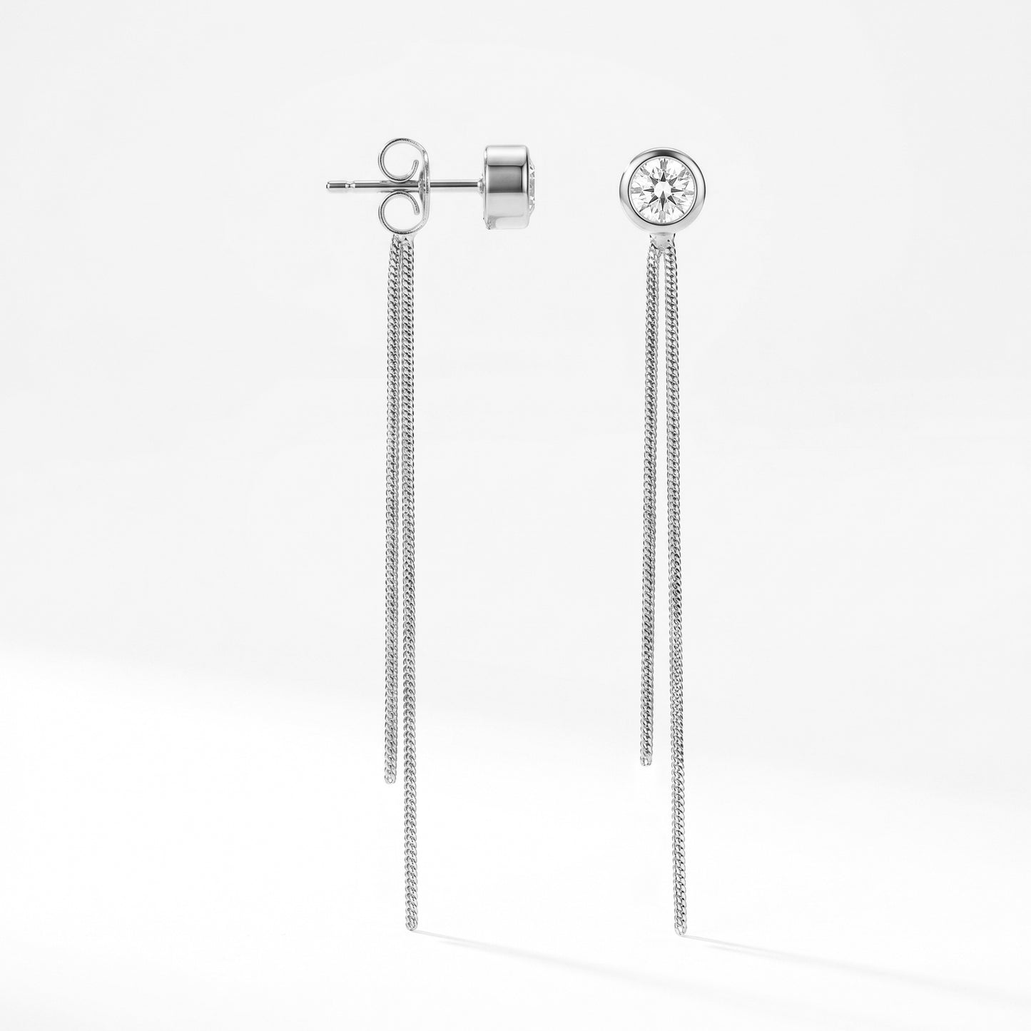 Minimalist Zircon Drop Earrings - Tarnish Resistant 18K Gold Plated Snake Chain Earrings