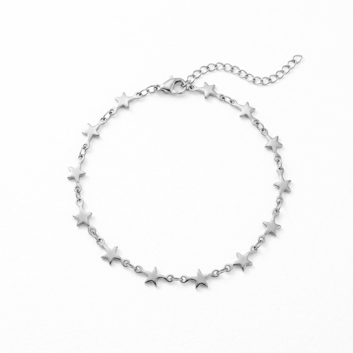 Waterproof Star Station Chain Bracelet - 18K Gold Plated Stainless Steel Adjustable Jewelry