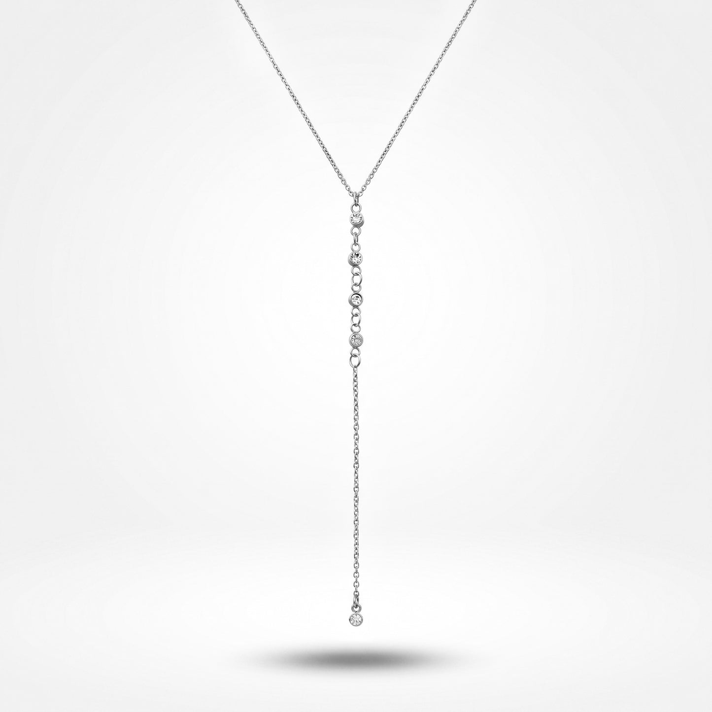 Hypoallergenic Diamond Y-Shaped Necklace - Tarnish Resistant 18K Gold Plated Vertical Pendant