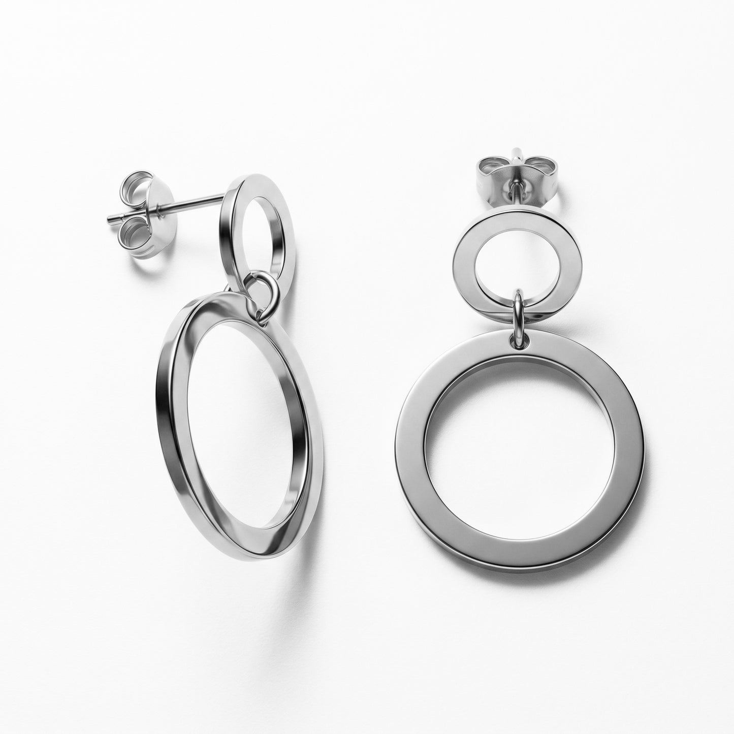 Sculptural Gold Earrings – Contemporary Double Circle Design with Clean Girl Aesthetic