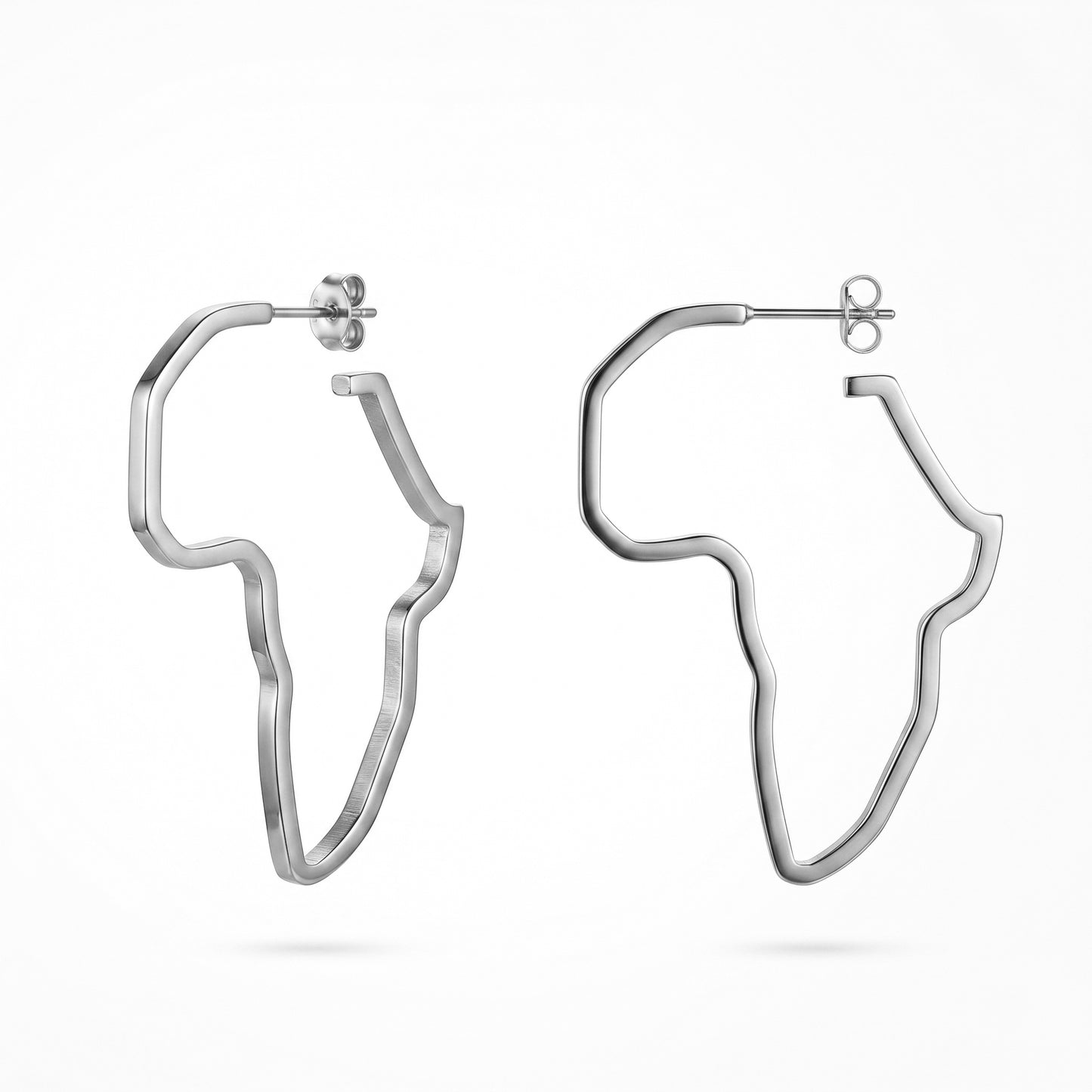 High Quality Africa Continent Outline Earrings, Stainless Steel 18K Gold Plated Fashion Hoops