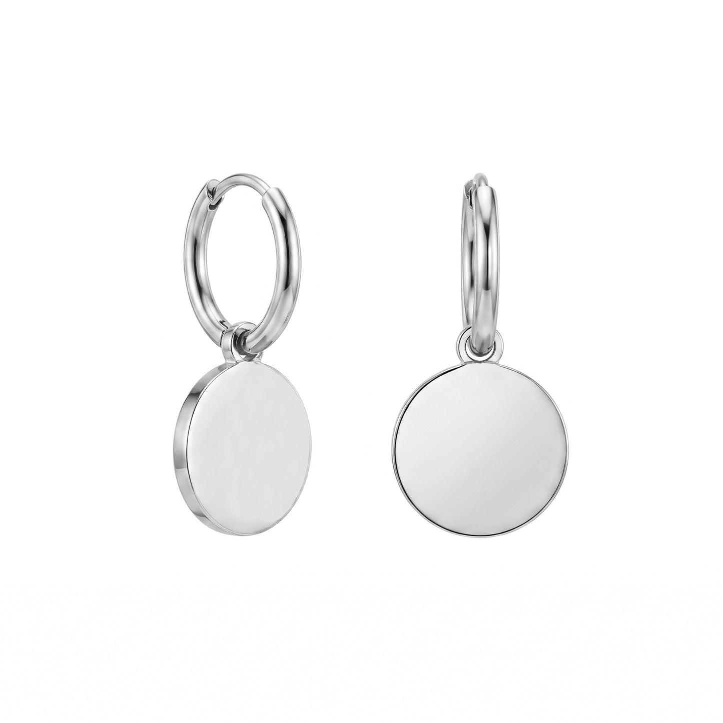 Waterproof Stainless Steel Disc Jewelry Set, Gold Plated Hypoallergenic Layered Necklace, Earrings & Ring