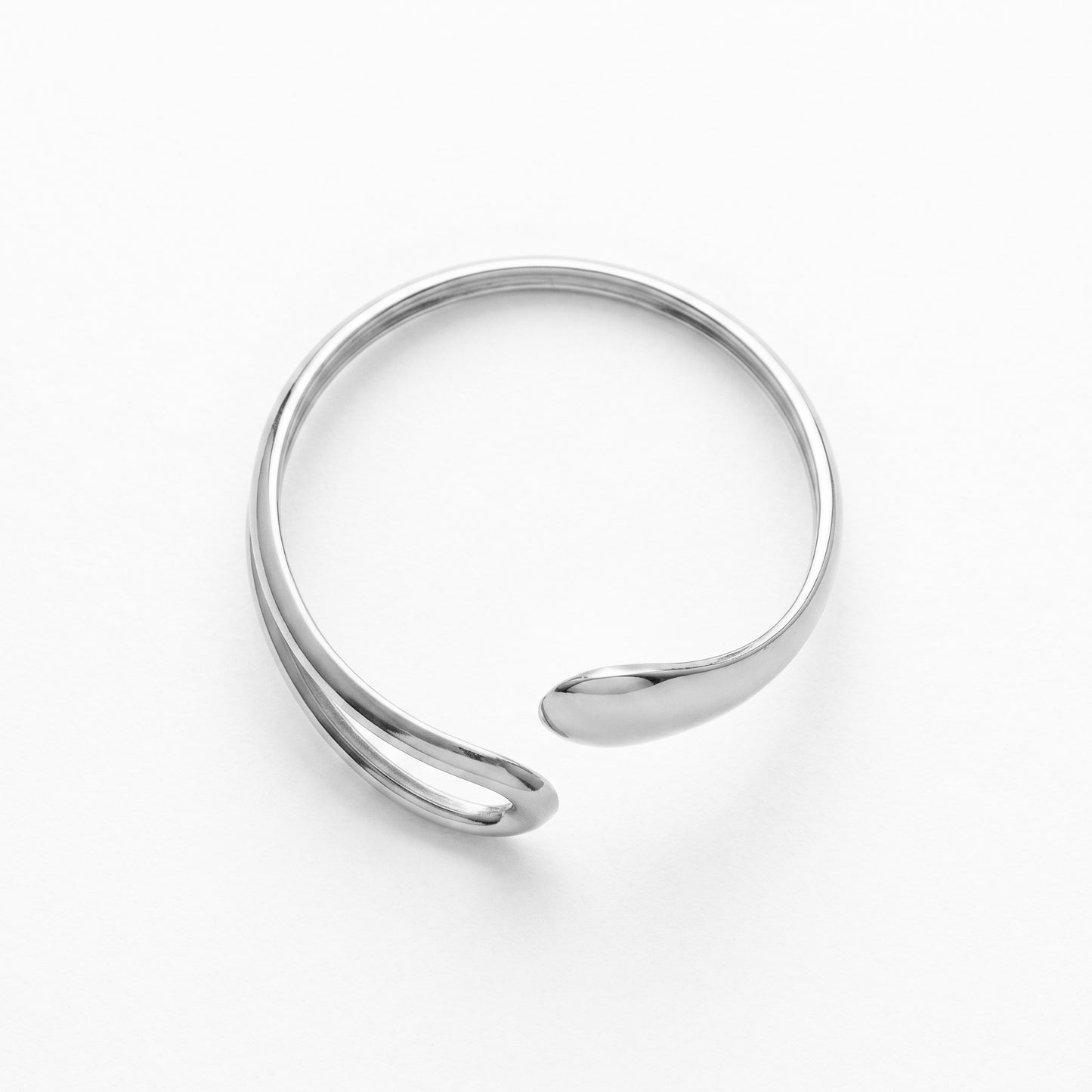 Sleek Asymmetric Open Bangle Bracelet, Everyday Wear Statement Jewelry