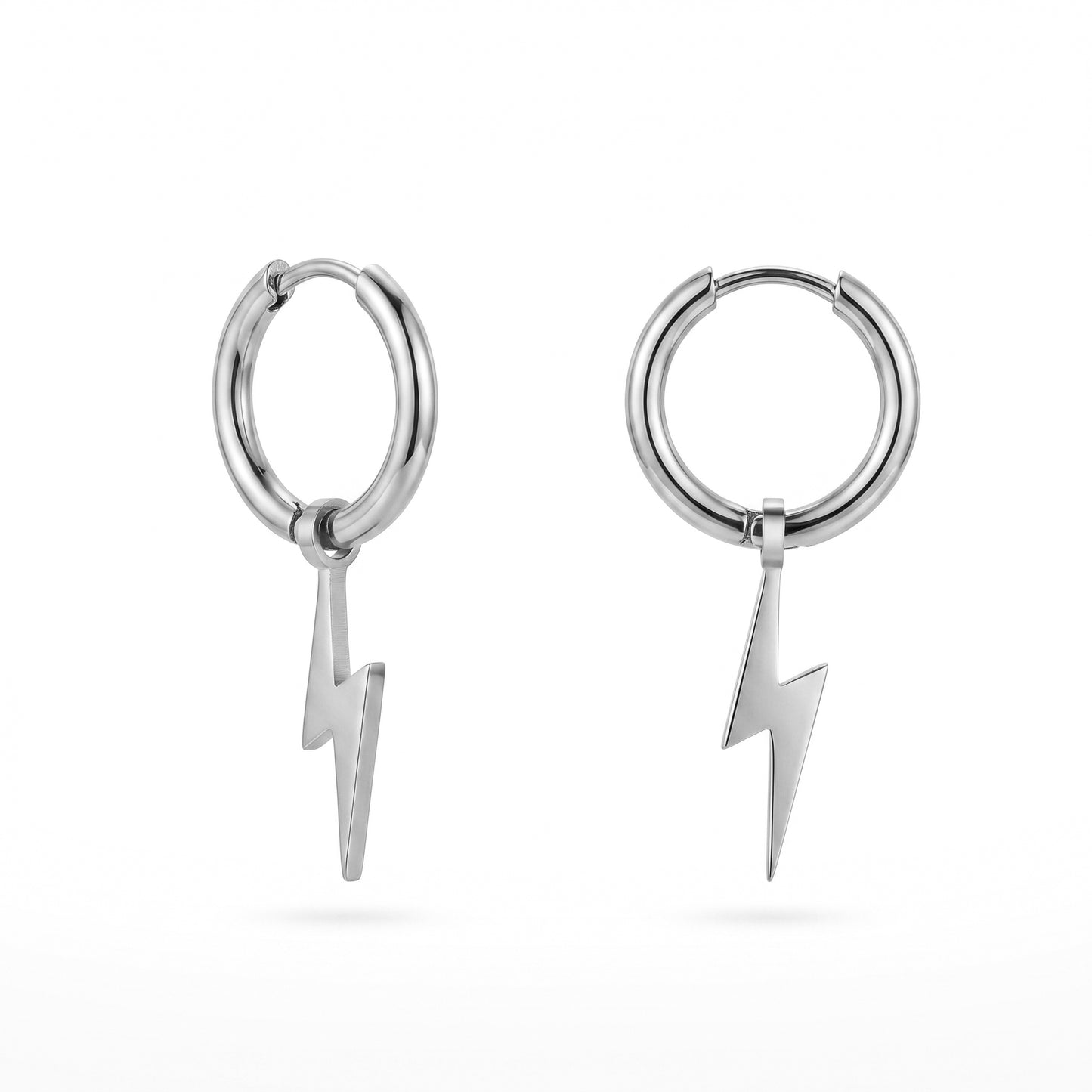 Lightning Bolt Hoop Earrings – Minimal Gold Stainless Steel Hoops with Edgy Energy