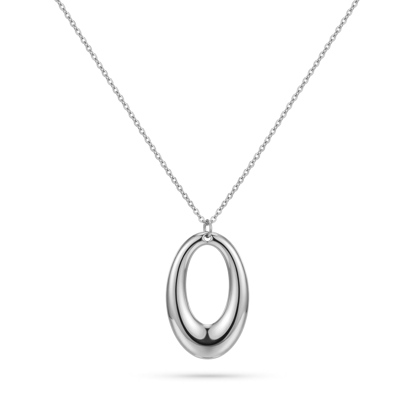 Sleek Gold Open Oval Pendant Necklace | Minimalist Office Wear Jewelry