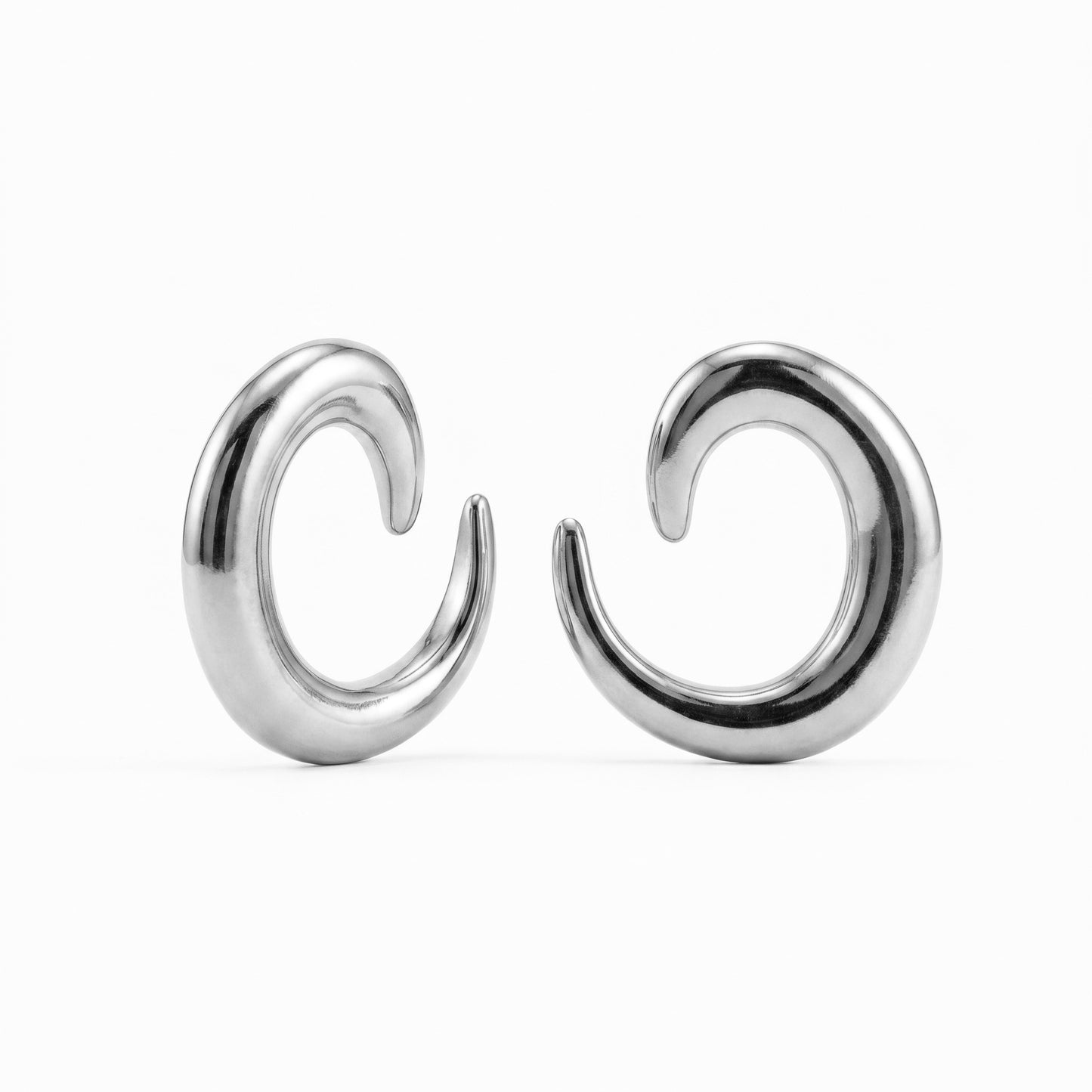 Minimalist C-Hoop Earrings - Sculptural Contemporary Design