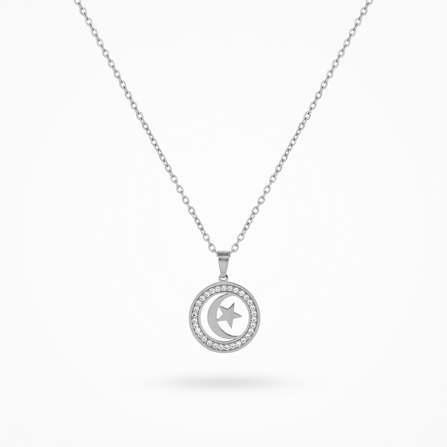 CZ Moon Star Pendant Necklace - Perfect Gift for Stargazers