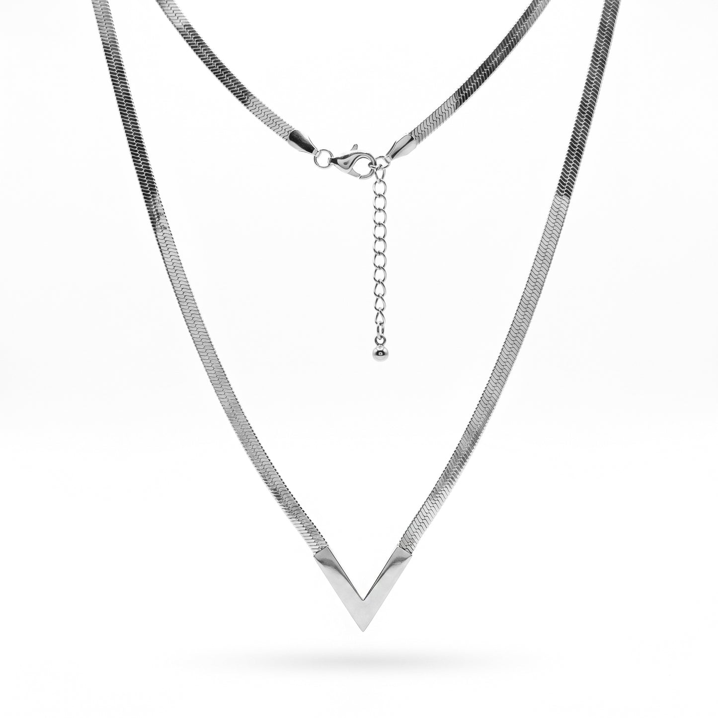 Adjustable Gold V-Shaped Snake Chain Necklace - Water-Resistant Jewelry