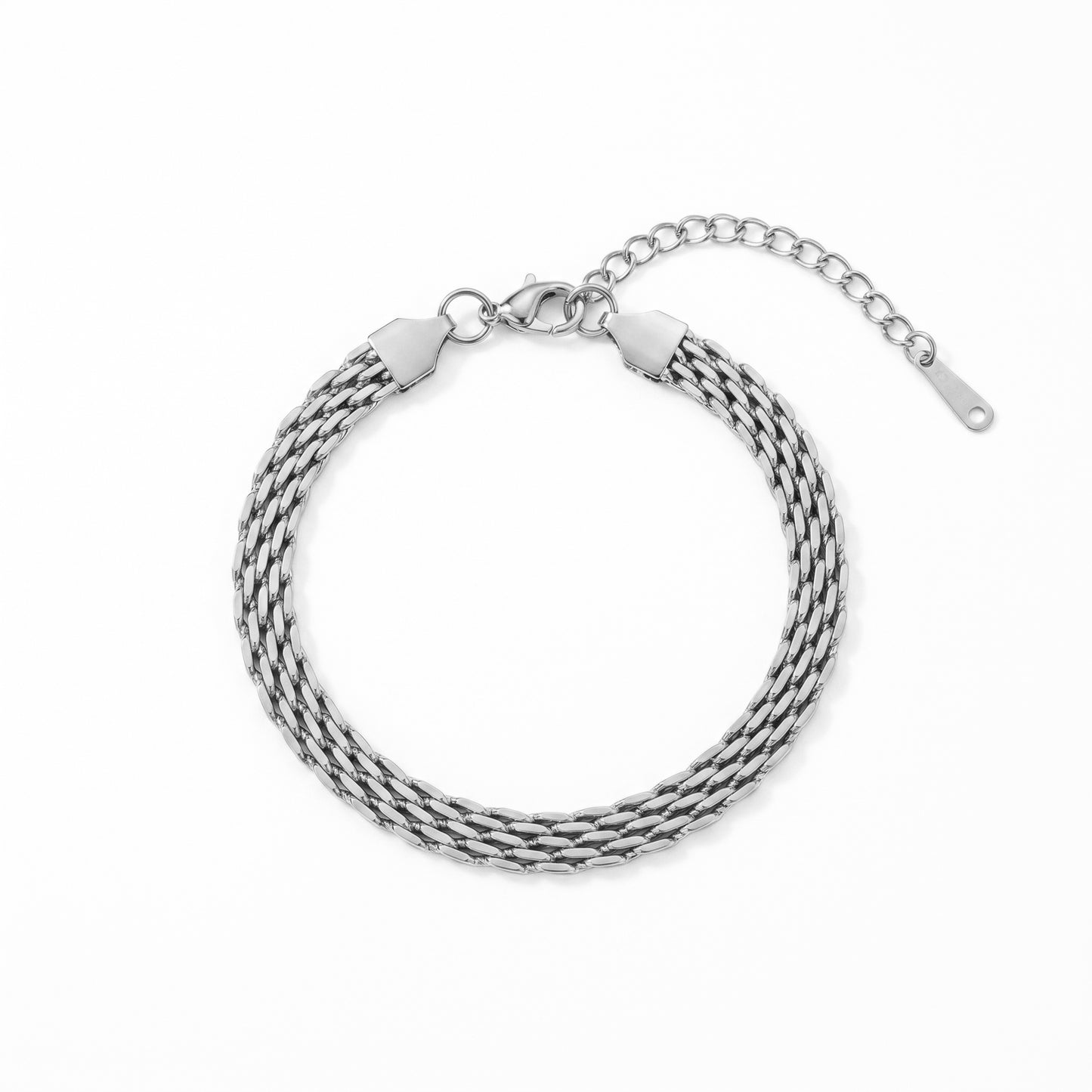 Woven Mesh Chain Bracelet - 18K Gold Plated Waterproof Stainless Steel