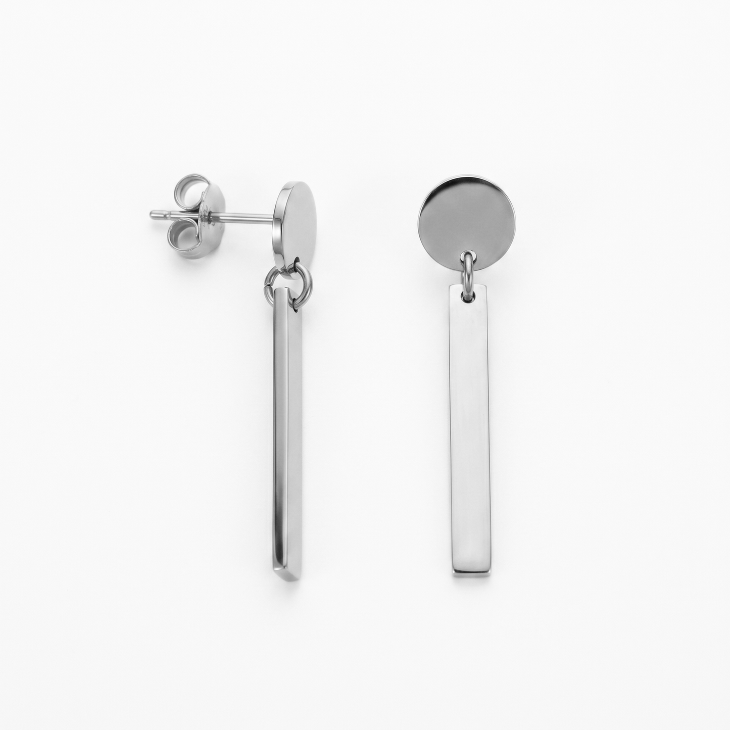Quiet Luxury Bar Earrings – Minimal Gold Drop Studs with Scandinavian-Inspired Design