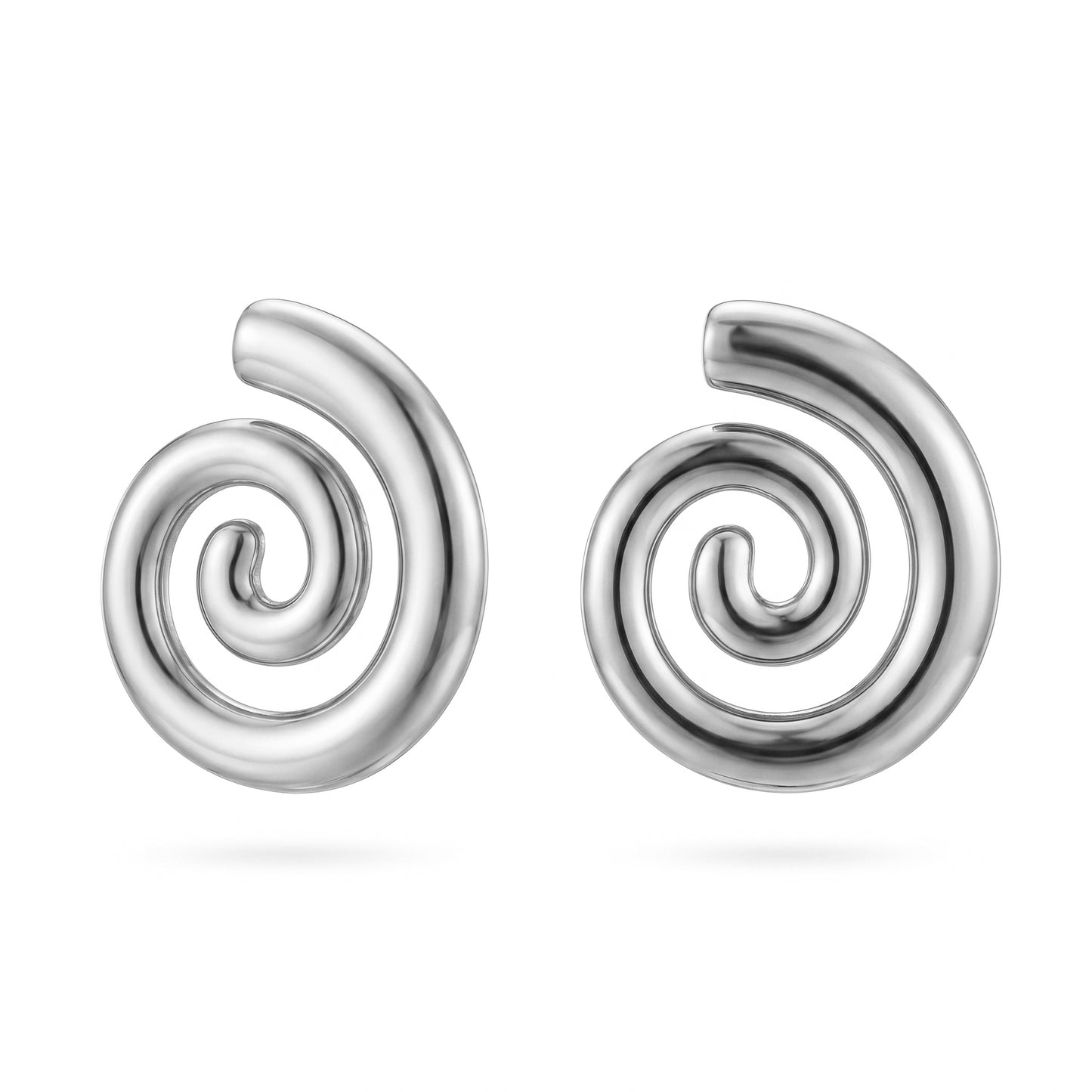 Stainless Steel Maori Koru Earrings, Hypoallergenic No Fade Tribal Studs for Women