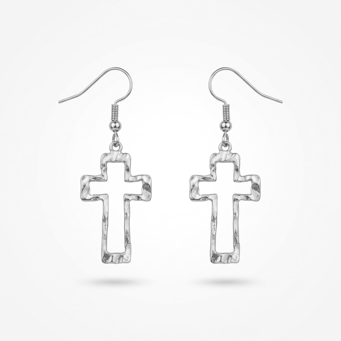 Minimalist Gold Cross Hook Earrings, Hypoallergenic for Women