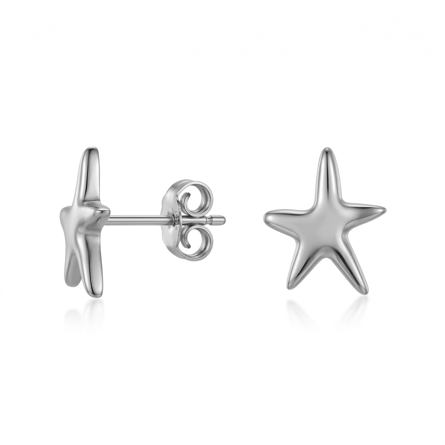 Minimalist Starfish Stud Earrings, 18K Gold Plated Stainless Steel Tarnish Free Summer Jewelry