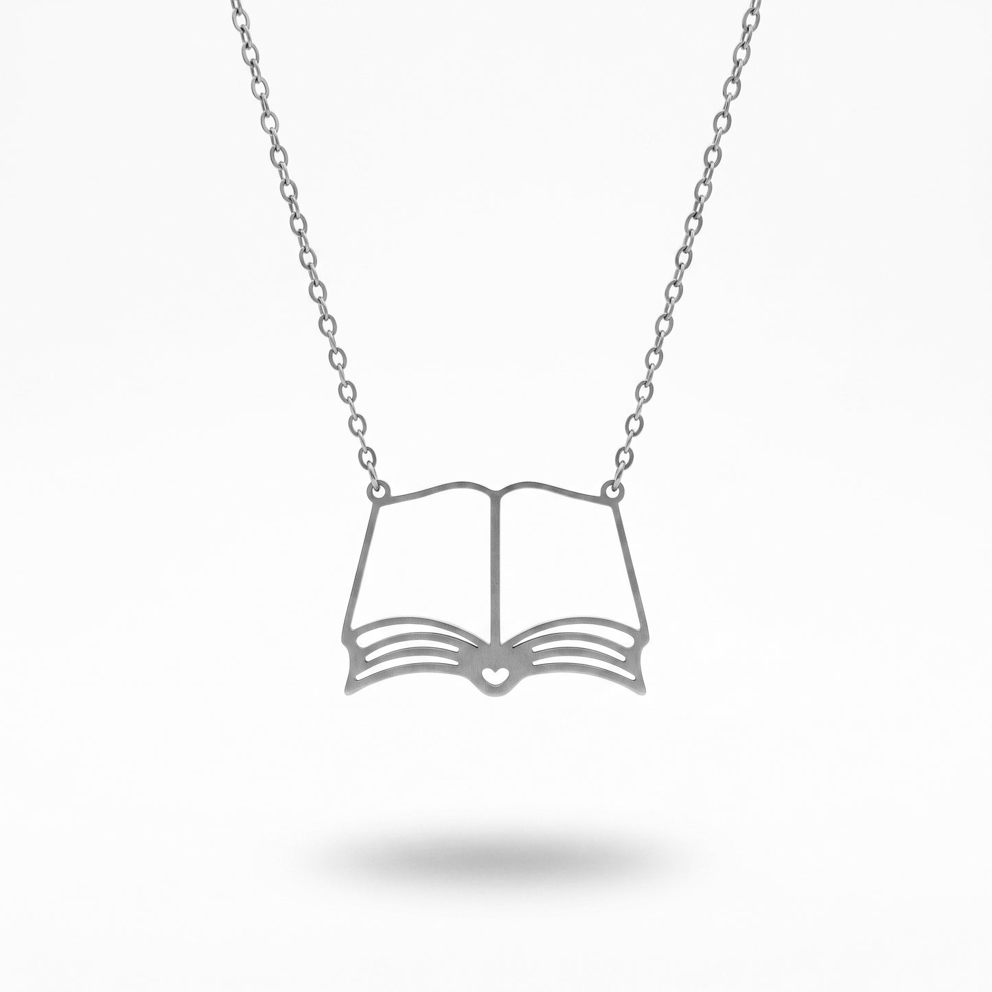 Refined Literary Heart Book Pendant - Tarnish Resistant 18K Gold Plated Timeless Jewelry