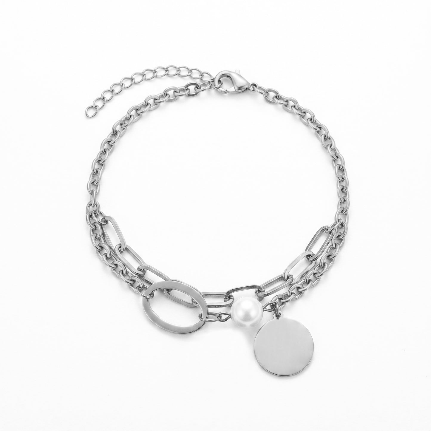 Layered Gold Chain Bracelet with Pearl Charm – Effortless Luxury for Everyday Styling