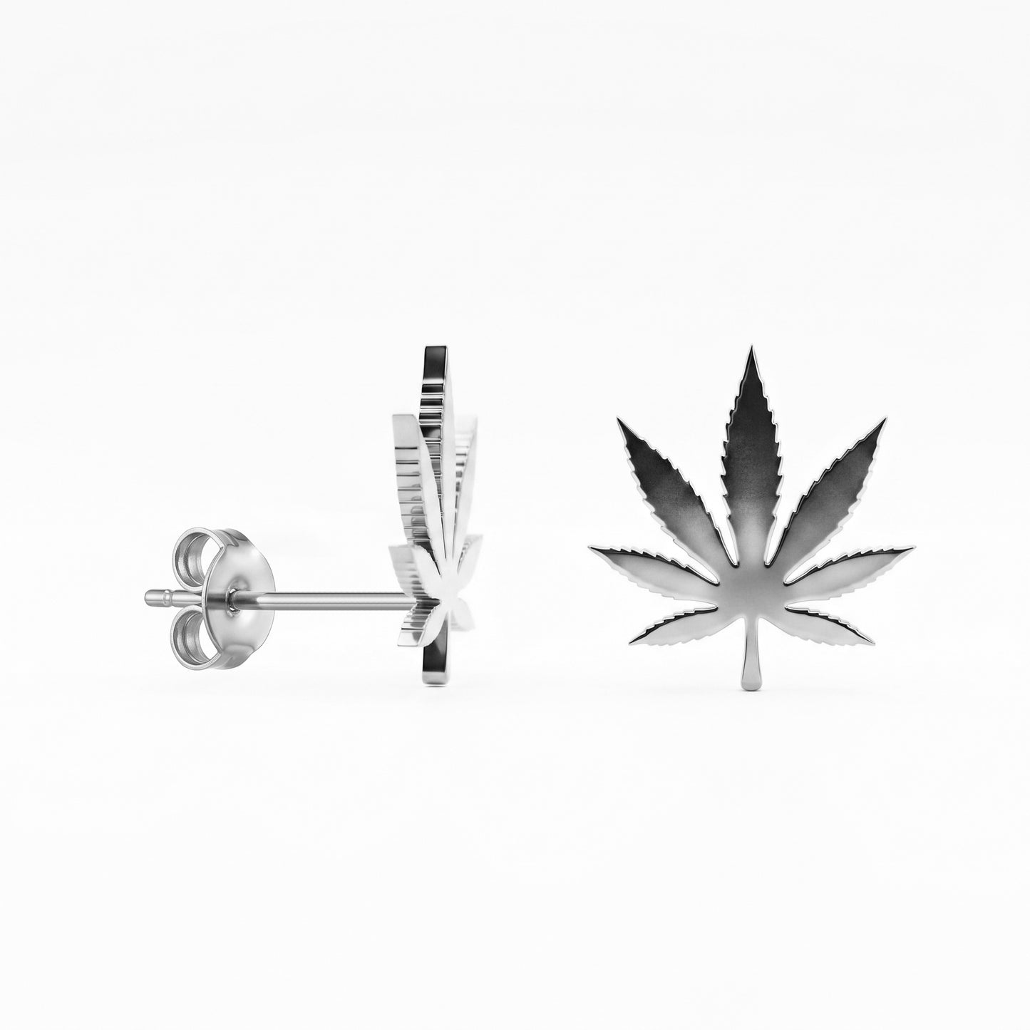 Dainty Maple Leaf Stud Earrings, High Polished Stainless Steel Small Leaf Jewelry for Everyday