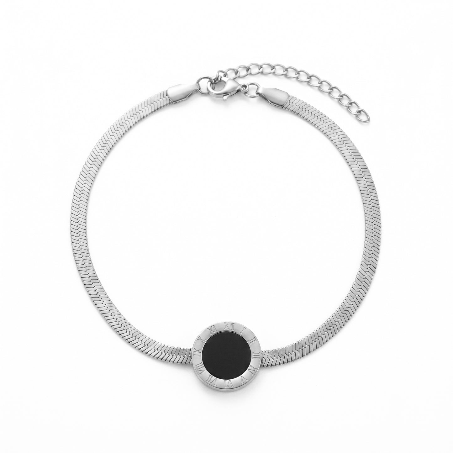 A Minimal Gold Anklet with a Timeless Roman Numeral Design