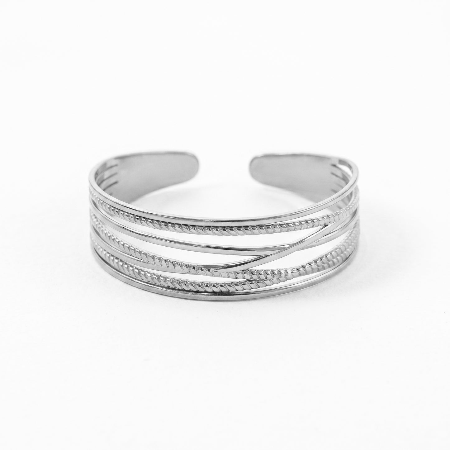 Stacked Layered Cuff Bracelet, Minimalist Statement Jewelry for Daily Wear